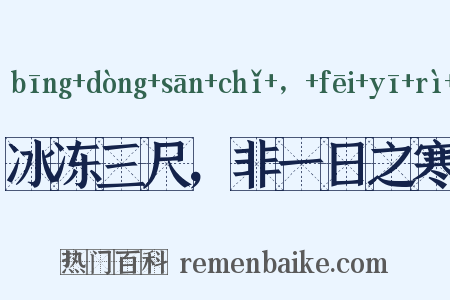 冰冻三尺，非一日之寒是什么意思的图片